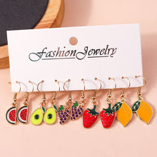 1 set fashion heart shape flower alloy enamel women's drop earrings