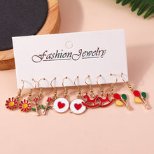 1 set fashion heart shape flower alloy enamel women's drop earrings