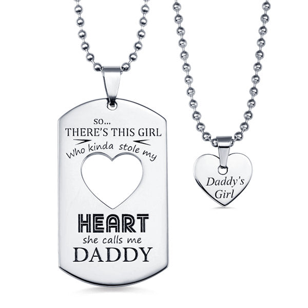 Personalized Couples Dog Tag Necklace With Cut Out Heart Jewelry Treasures