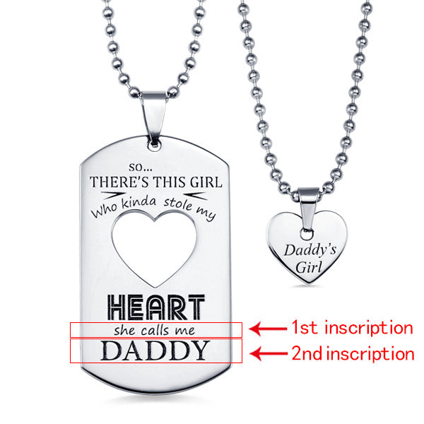 Personalized Couples Dog Tag Necklace With Cut Out Heart Jewelry Treasures