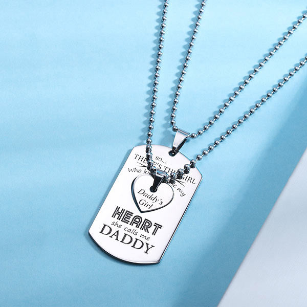 Personalized Couples Dog Tag Necklace With Cut Out Heart Jewelry Treasures