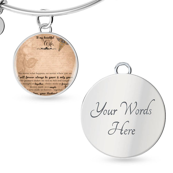 Beloved Wife Timeless Circle Bangles Women Custom Photo Bracelets