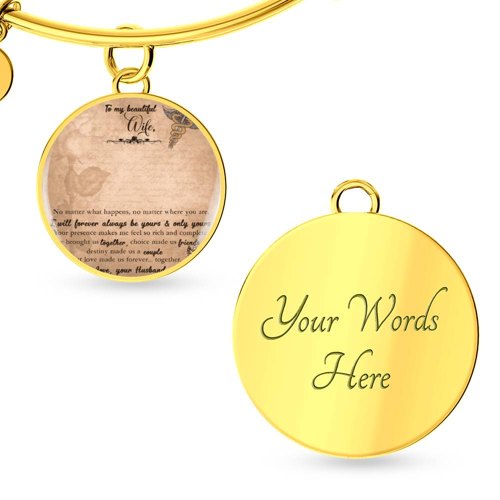 Beloved Wife Timeless Circle Bangles Women Custom Photo Bracelets
