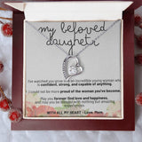 Personalized Heart-Shaped Pendant Necklace Cubic Zirconia for Daughter