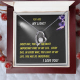 Personalized "You Are My Light" Gift Message Card Necklace for Women