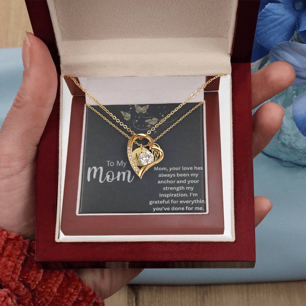 Forever Grateful A Son's Necklace for Mom Gift Card & Box Set