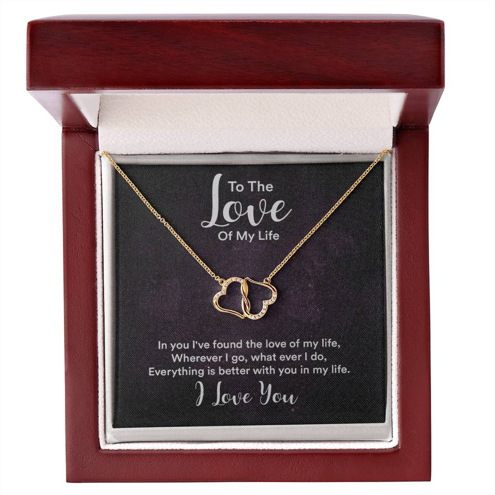 Personalized Double Heart Necklace Gift Card Necklace for Women