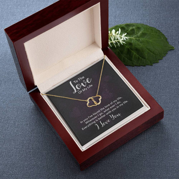 Personalized Double Heart Necklace Gift Card Necklace for Women
