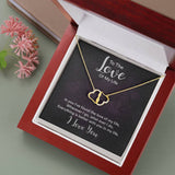 Personalized Double Heart Necklace Gift Card Necklace for Women