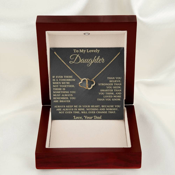 Personalized 2-Heart Lovely Necklace Custom Necklace for Daughter