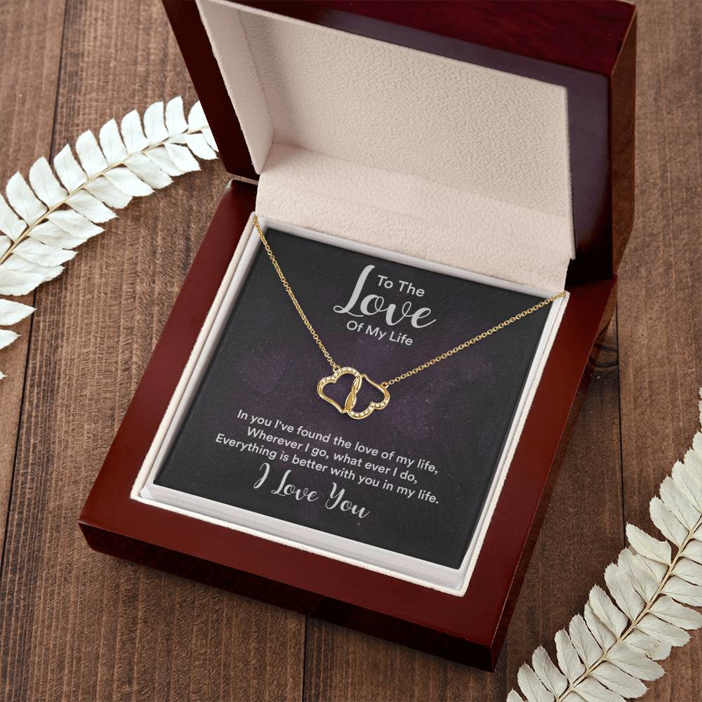 Personalized Double Heart Necklace Gift Card Necklace for Women