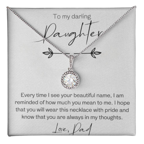 To My Loving Daughter: A Necklace of Affection Jewelry Treasures