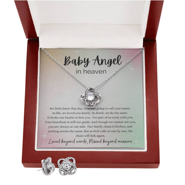 Baby Angel Necklace Love Knot Necklace Remembrance Gift For Women