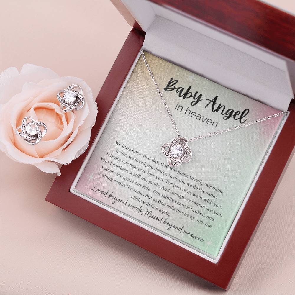 Baby Angel Necklace Love Knot Necklace Remembrance Gift For Women