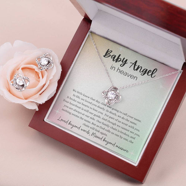 Baby Angel Necklace Love Knot Necklace Remembrance Gift For Women