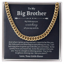 To My Loving Big Brother: A Necklace of Appreciation Jewelry Treasures