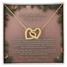 Interlocking Hearts Necklace from Mom to Daughter -  Emotional Message Included