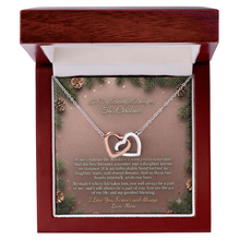 Interlocking Hearts Necklace from Mom to Daughter -  Emotional Message Included