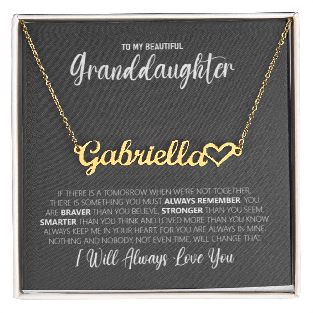 To My Granddaughter: A Name Necklace Keepsake Jewelry Treasures