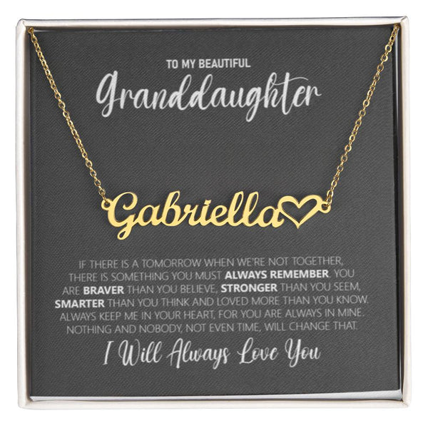 To My Granddaughter: A Name Necklace Keepsake Jewelry Treasures