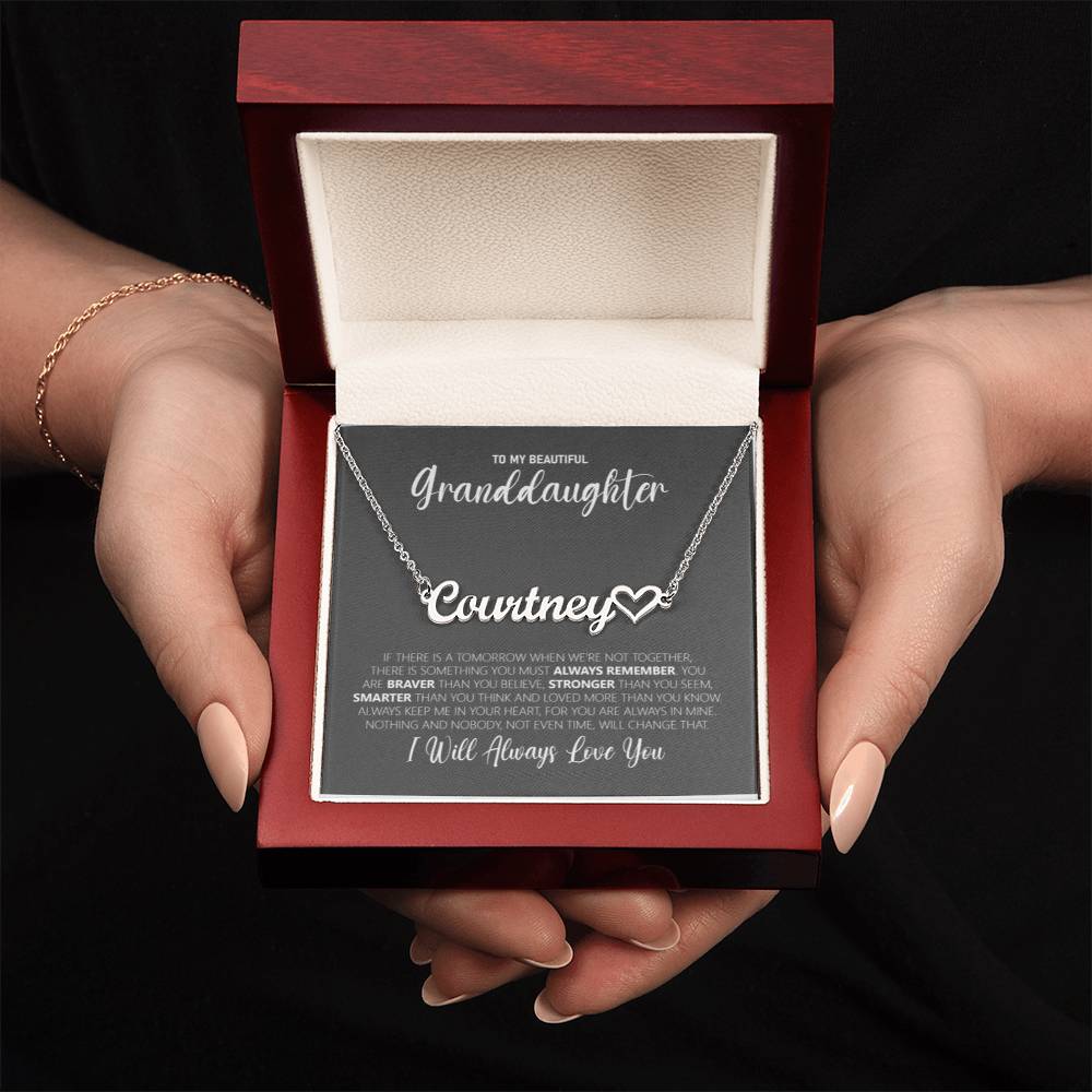 To My Granddaughter: A Name Necklace Keepsake Jewelry Treasures