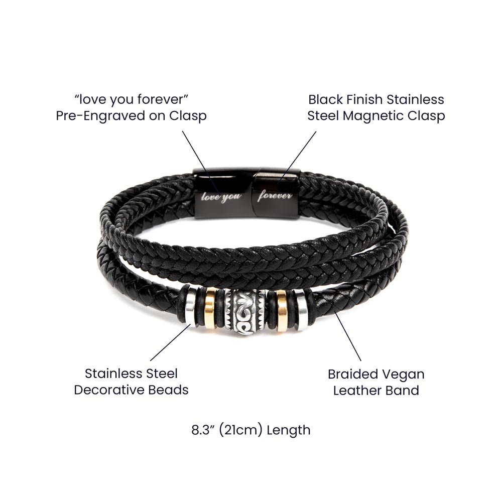 Customized Dad's Strength Classic Bracelet Bracelet Gift for Men's