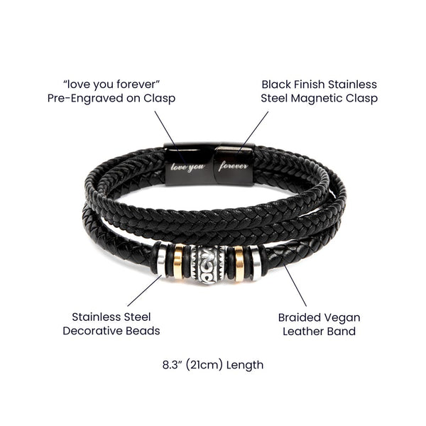 Customized Dad's Strength Classic Bracelet Bracelet Gift for Men's