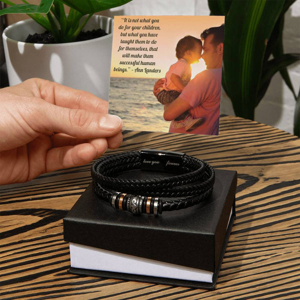 Customized Dad's Strength Classic Bracelet Bracelet Gift for Men's