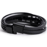 Forever Yours Men's Leather Elegant Cross Bracelet Gift for Husbands