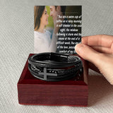Forever Yours Men's Leather Elegant Cross Bracelet Gift for Husbands