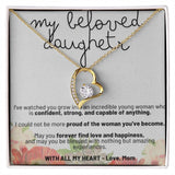 Personalized Heart-Shaped Pendant Necklace Cubic Zirconia for Daughter