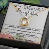 Personalized Heart-Shaped Pendant Necklace Cubic Zirconia for Daughter