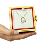 Forever Love Necklace With Rotating Rose Gift Box - No Message