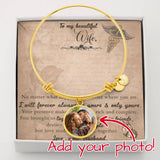 Beloved Wife Timeless Circle Bangles Women Custom Photo Bracelets