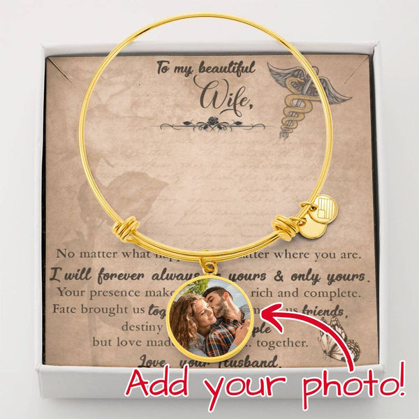 Beloved Wife Timeless Circle Bangles Women Custom Photo Bracelets