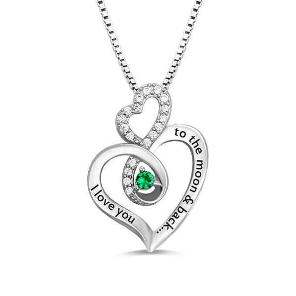 Custom Infinity Heart Birthstone Necklace Sterling Silver Jewelry Treasures