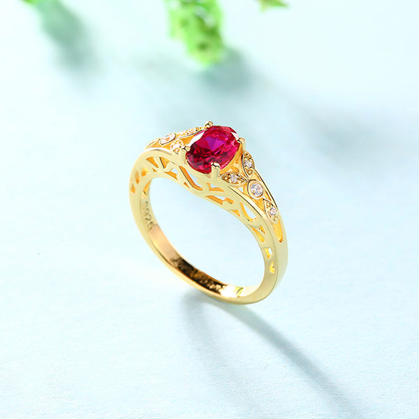 Personalized Oval Birthstone Vine Ring For Woman In Rose Gold