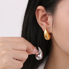 1 Pair Basic Water Droplets Stainless Steel 18K Gold Plated Ear Studs