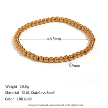 Fashion Round 304 Stainless Steel 18K Gold Plated Bracelets In Bulk