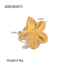 Jewelry INS Style Flower Butterfly 304 Stainless Steel Turquoise 18K Gold Plated Plating Inlay Rings Earrings