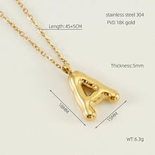 Personalized 18K Gold Plated New Style Smooth Bubble Letter Necklace