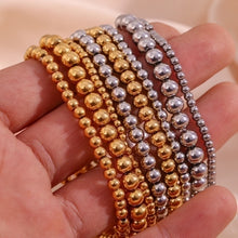 Fashion Round 304 Stainless Steel 18K Gold Plated Bracelets In Bulk