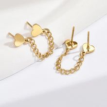 1 Pair Simple Style Heart Shape Plating 304 Stainless Steel 14K Gold Plated Rose Gold Plated Earrings