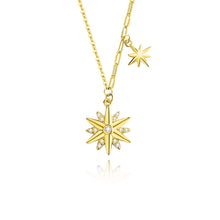 18k Gold Plated Zircon Chain Inlay Star Pendant Necklace for Women