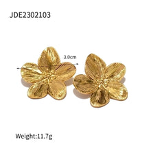 Jewelry INS Style Flower Butterfly 304 Stainless Steel Turquoise 18K Gold Plated Plating Inlay Rings Earrings