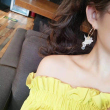 jewelry 1 pair exaggerated flower alloy drop earrings