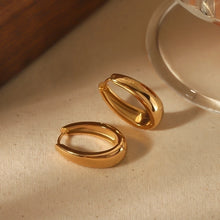 Elegant Chunky U Shape Gold Hoop Earrings Sleek Gold Hoop Earrings