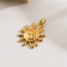 1 Piece 304 Stainless Steel 14K Gold Plated Elephant Sun Star Polished Jewelry Accessories Pendant