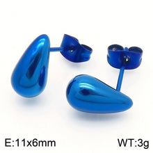 1 Pair Basic Water Droplets Stainless Steel 18K Gold Plated Ear Studs