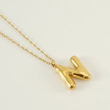 Personalized 18K Gold Plated New Style Smooth Bubble Letter Necklace